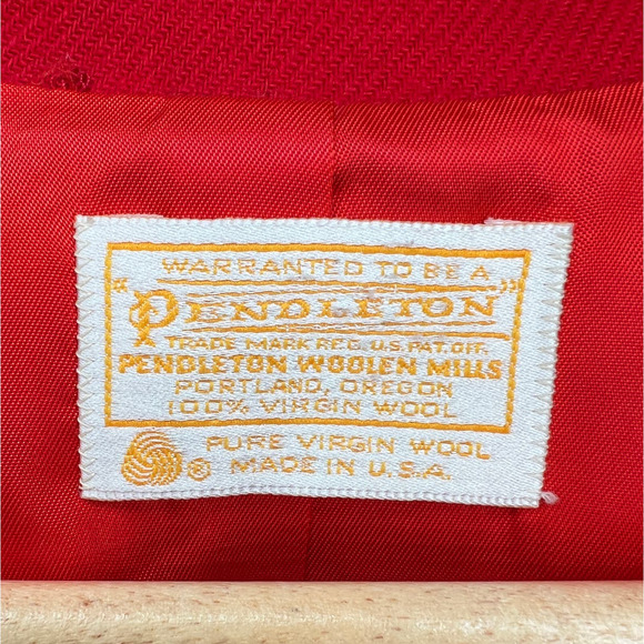 Pendleton 10 Matching 2-Piece 100% Wool Suit Set Blazer A-Line Skirt Jacket Red - Picture 10 of 14
